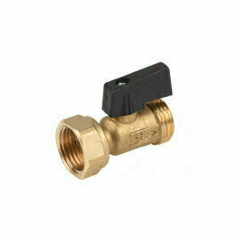 VANP2E - messing compacte kogelkraan met wartel F1/2"-M1/2", voor vlakdichtende verdelers