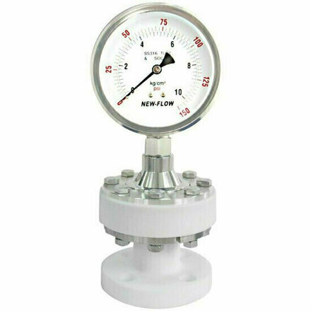 6333NB0154 - PTFE manometer met membraanafdichting MDM118 1/4"-DN15 (-1/10 bar)
