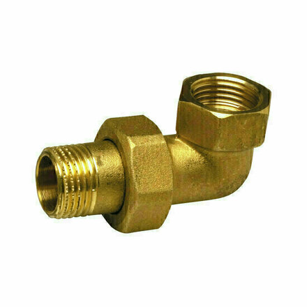 CU12 - Bochtkoppeling Messing CU 3/8" conisch dichtend