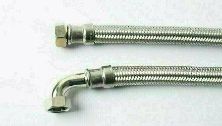 112576* - ADL Flexibele aansluitslang RVS DN20 3/4" binnendraad x 3/4" binnendraad haaks