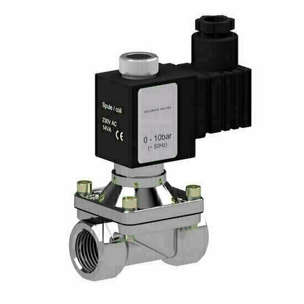 2476A4V - - RVS gecombineerd gest. magneetventiel 1/2" 0-7/16bar N.C. VITON