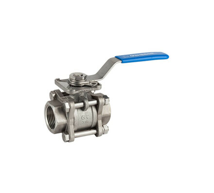 2025N-02 - Genebre Kogelkraan 1/4" NPT RVS 316, 3-delig bi.x bi. ISO 5211 PN63
