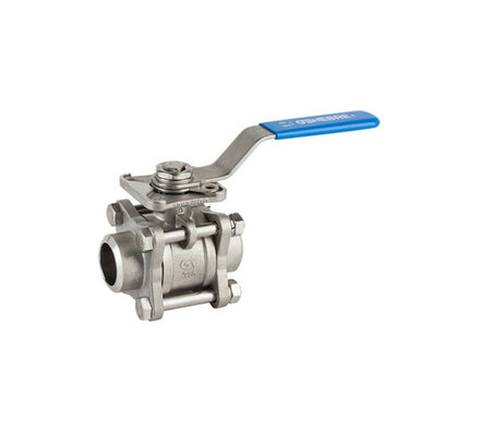 2026-02 - Genebre Kogelkraan 1/4" RVS 316, 3-delig BW aanlaseinden ISO 5211 PN63