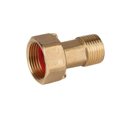 6040-06 - Genebre a2st. watermeter koppeling 1-1/4"x1" messing bi.x bu. incl. fiberring
