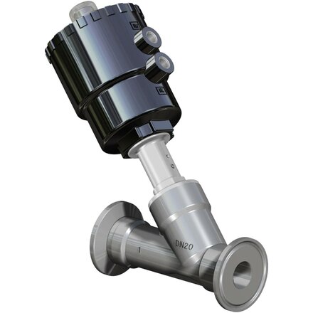 J4SPG16U4 - Omal ARES klepafsluiter DN15 (Triclamp 3A 1/2") - N.C. anti-waterslag pneumatisch - actuator Ø50