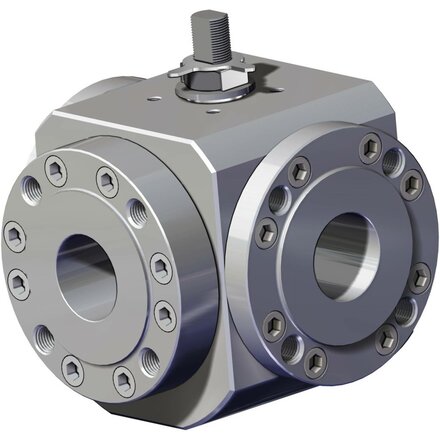 VM609F00ABA0AAQNV000 - Omal MAGNUM kogelkraan 3-weg DN50 (2") PN 16 RVS 316 (A182 F316) Full Bore - Vrije as (free shaft, ISO 5211)