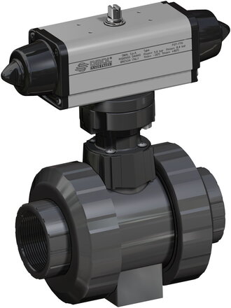 SG615H005 - Omal kogelkraan PVC DN20 (BSPP threaded) - Pneumatisch SR - serie 615