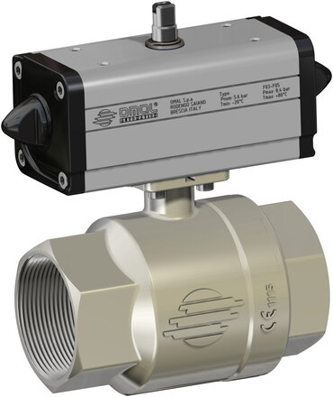 DG100H005 - Omal kogelkraan item 100 DN20 - Messing - PN 16 - Pneumatisch DA