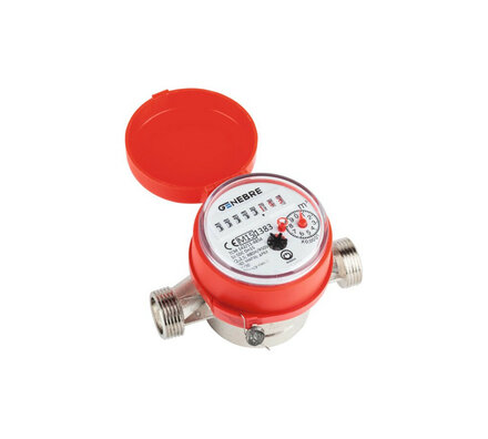 6111C-05 - Genebre Watermeter 3/4", drooglopend, heet water, type 6111, QN1,5m³, max. 90°, max. 16bar