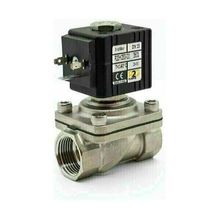 R2IHCEGV20 - RVS gecombineerd gest. 2/2 magneetventiel 3/4" 0-10bar N.C. FKM (Viton)