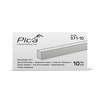 571-10 - Pica 571 Speksteenkrijt 10x10x100mm, 10st.