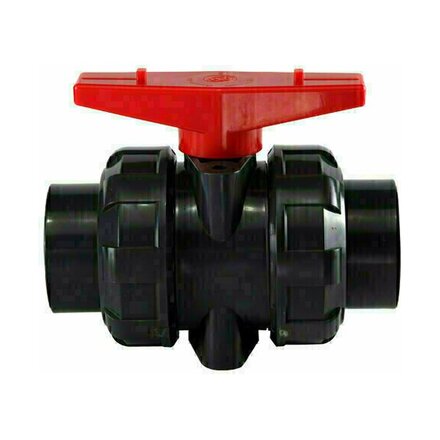 51PVC-Lever DN40 - ADL Kogelkraan PVC 51PVC DN40 1 1/2" / 50 mm met hendel / EPDM 2x inwendig lijmmof / 2x wartel