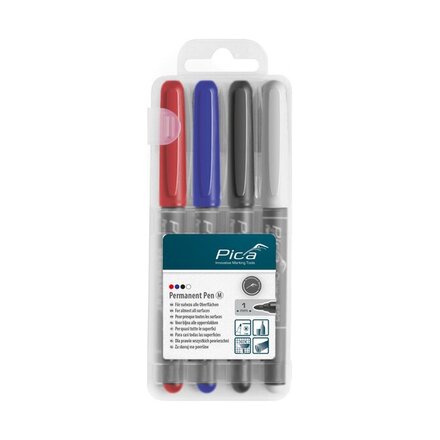 534-04 - Pica Permanent Pen, Medium 1.0mm, set of 4