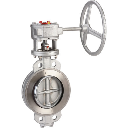 1110100 - Vlinderklep dubbel excentrisch 1110 Staal DN100 PN25 PTFE, wafer
