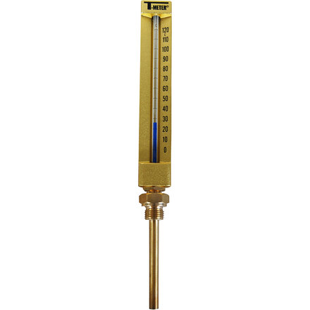 1673003 - Thermometer 1673 Aluminium recht H150 BSP 1/2" dompelbuis 100mm 0/+200°C