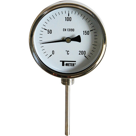 1680001 - Thermometer 1680 RVS radiaal Ø100 BSP 1/2" dompelbuis 77mm -30/+50°C