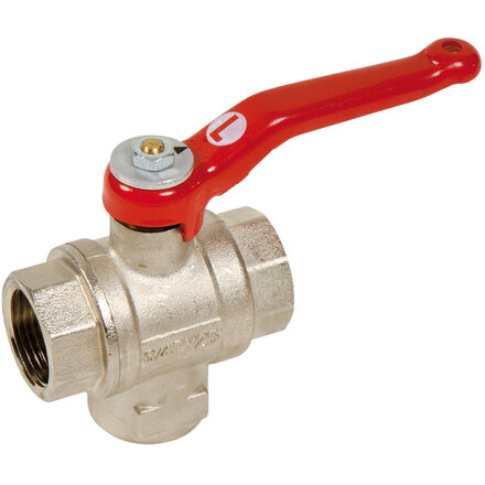 534002 - 3-weg kogelkraan L-poort 534 Messing 1/4" FFF BSPP PN25