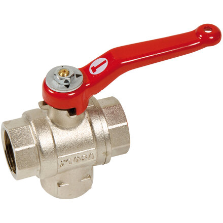 535008 - 3-weg kogelkraan T-poort 535 Messing 1"1/2 FFF BSPP PN25