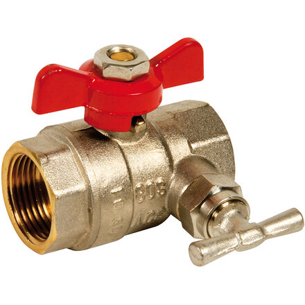 560004 - Kogelkraan 560 Messing 1/2" FF BSPP PN30 vlindergreep