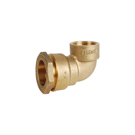 818963 - Bocht 90° 818 Messing Ø63 PE × 2" binnendraad voor PE-buis