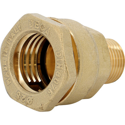 862750 - Verloop rechte koppeling Messing 862 Ø50 PE × 1"1/4 buitendraad voor PE-buis