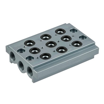 0223000301 - Basisplaat VERDEELBLOK 3 POSITIES 1/8'' Serie 70 1/8''