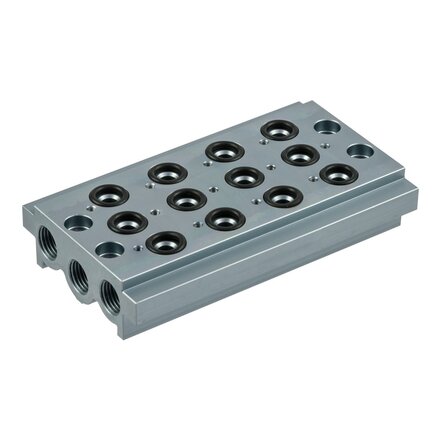 0223000401 - Basisplaat VERDEELBLOK 4 POSITIES 1/8'' Serie 70 1/8''