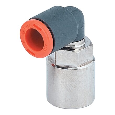 2L34F08 - Metal Work Push-in koppeling RL34F KNIE 6X1/4 INWENDIG DRAAIBAAR KUNSTSTOF RL34/F