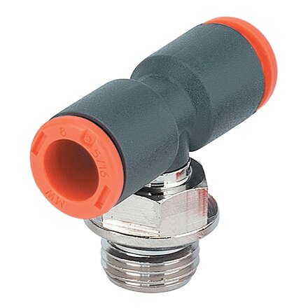 2L35003 - Metal Work Push-in koppeling RL35 ''T'' 4X1/4 DRAAIBAAR KUNSTSTOF RL35