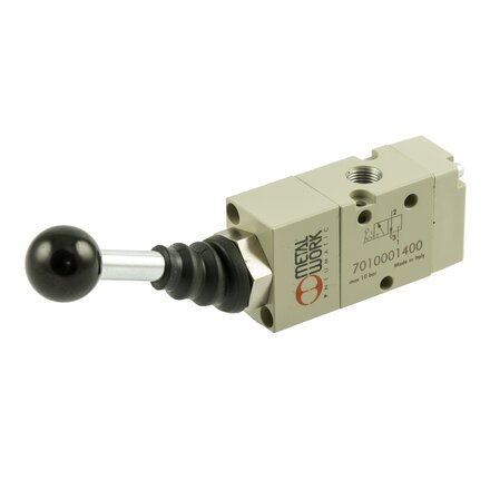 7010001400 - Metal Work Ventiel handbediend 3/2-1/8'' HENDEL RECHT NC BISTABIEL Serie 70 1/8''