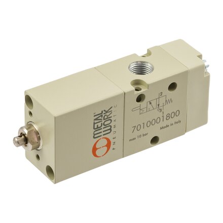 7010001800 - Metal Work Ventiel handbediend 3/2-1/8'' STOTER BEDIEND NC MONOSTABIEL Serie 70 1/8''