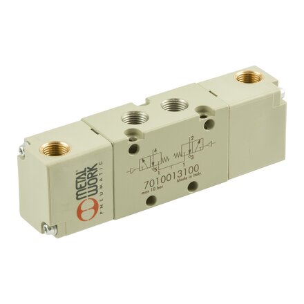 7020013300 - Metal Work Ventiel Pneumatisch bediend 2X 3/2-1/4'' PNEUMATISCH NC-NO MONOSTABIEL Serie 70 1/4''