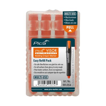 991/054 - Pica Visor Permanent Marker Navulling - Fluo Oranje - 4 stuks