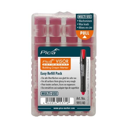991/40 - Pica Visor Permanent Marker Navulling -Rood- 4 stuks