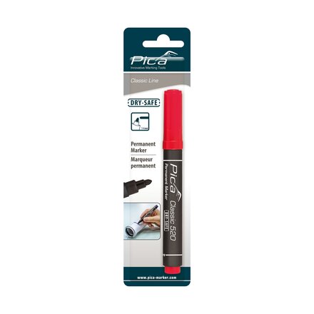520/40/SB - Pica 520/40 Permanent marker 1-4 mm - Rood / Blister