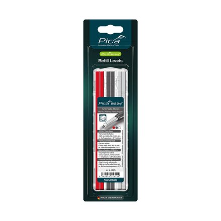 6045/SB - Pica 6045 BIG Dry Navulling grafiet wit & rood / Blister