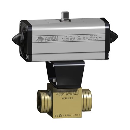 DHA5AABAB02AFBA0 - Omal HERCULES hoge-druk kogelkraan DN8 (1/4") PN 500 Koolstofstaal (Carbon steel) A105 - DA actuator, BSP