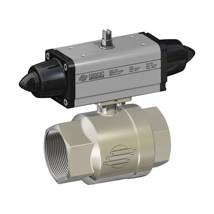 SG100H006 - Omal kogelkraan Messing item 100 DN25 (1") PN 16 - SR pneumatisch