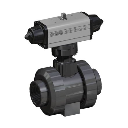 SG616H088 - Omal kogelkraan PVC DN40 (lijmmof) - Pneumatisch SR - serie 616