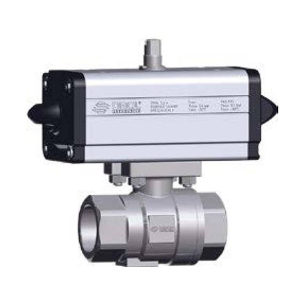 D430H509 - Omal 2-weg kogelkraan RVS item 430 2-delig DN50 (NPT 2") NPT - DA pneumatisch