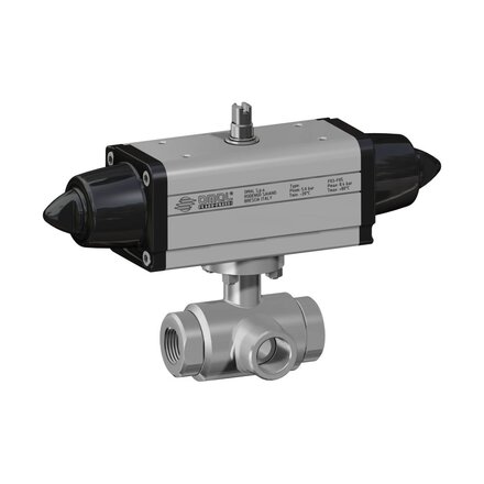 SG448H006YX - Omal kogelkraan item 448 DN25 - RVS 316 / 316L - PN 40 - Pneumatisch SR - ATEX