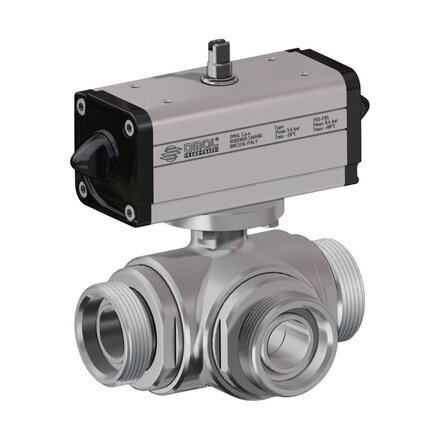 DG464H064 - Omal kogelkraan item 464-465 DN15 - RVS 316 / 316L - PN 40 - Pneumatisch DA
