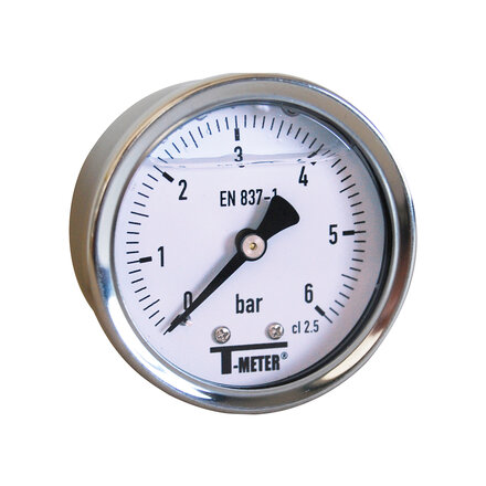 413203 - Manometer RVS d50 2,5 bar, achteraansluiting