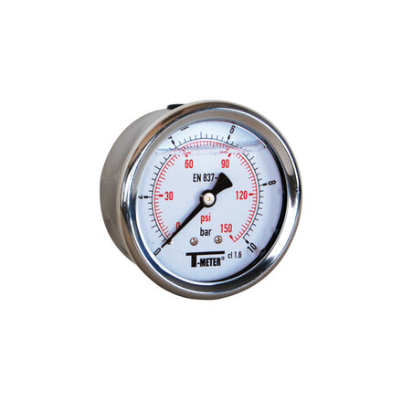 413403 - Manometer RVS d63 2,5 bar, achteraansluiting
