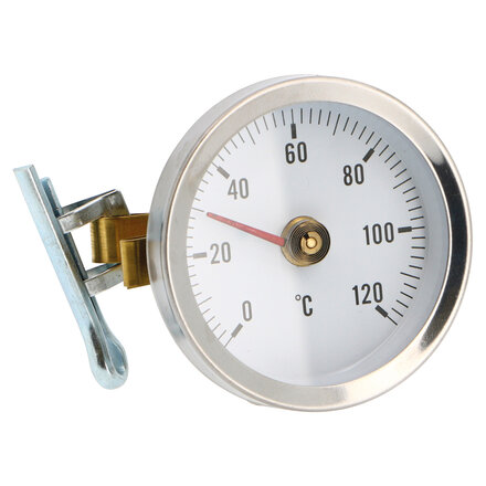 TB - koperen thermometer 120 d63