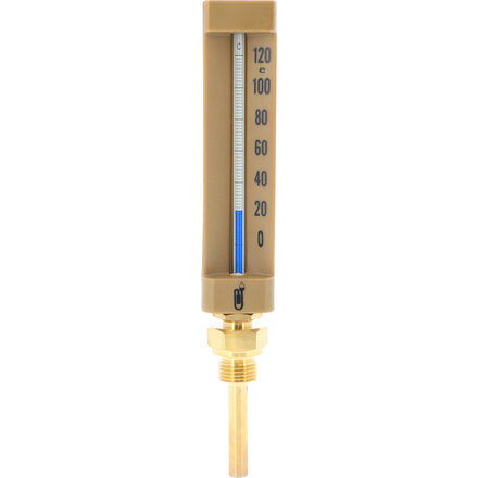 TI200DL100P - Thermometer kunststof 120, recht H200 insteek 100 mm