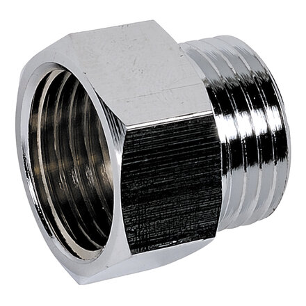 246E20CH - Dubbele nippel 246E Verchroomd messing 3/4" buiten/binnendraad
