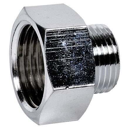 246G2015CH - Verloopnippel 246G Verchroomd messing 3/4" binnendraad × 1/2" buitendraad