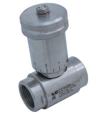 658201 62000 - 4G Ghidini naaldventiel, RVS 316L handwiel met schaalverdeling, ISO 228 binnendraad, maat 3/4", DN10, PN100