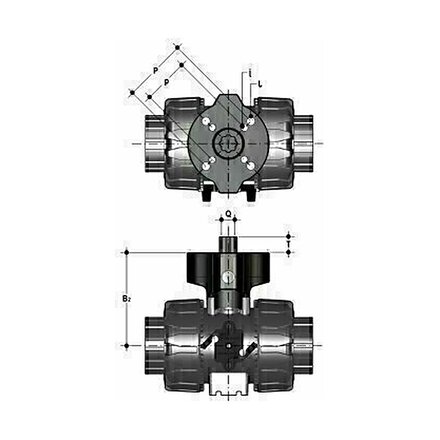 PQCP032F04 - FIP Power Quick CP montageset ISO 5211 F04 voor VKD en TKD Dual Block d32 (DN25), pneumatisch bediend op aanvraag